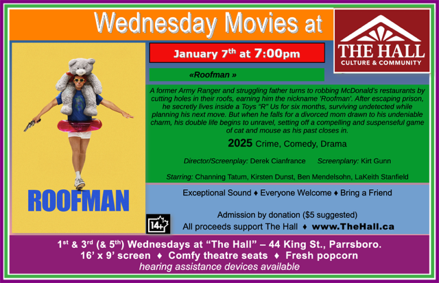 Roofman [PG] (2026) - Wed, Jan.7th at 7pm